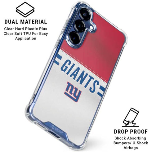 NFL New York Giants White Striped Galaxy S25 Plus Clear Case