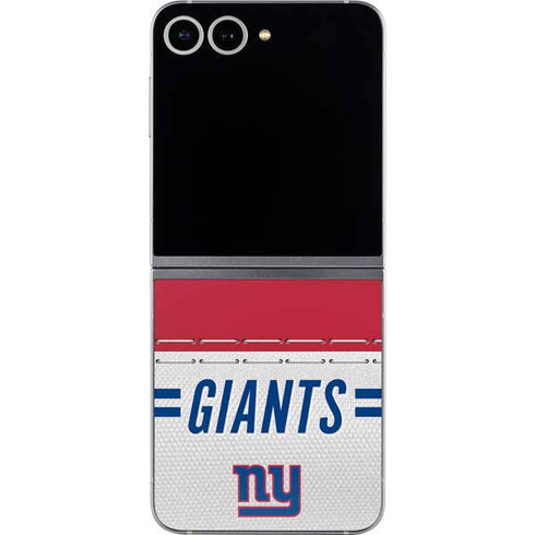 NFL New York Giants White Striped Galaxy Z Flip6 Skin