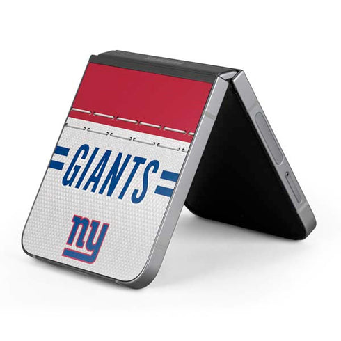 NFL New York Giants White Striped Galaxy Z Flip6 Skin