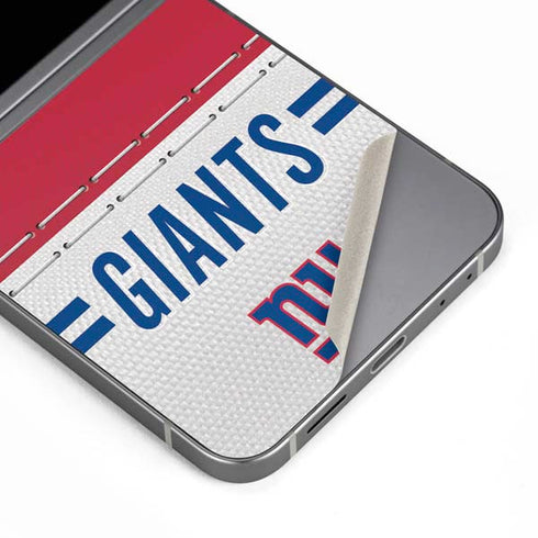 NFL New York Giants White Striped Galaxy Z Flip6 Skin