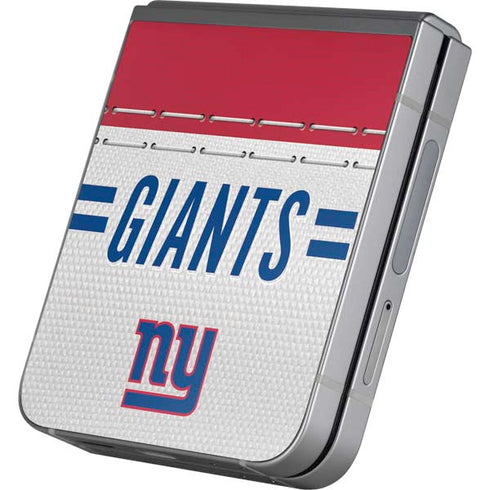 NFL New York Giants White Striped Galaxy Z Flip6 Skin
