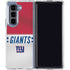 NFL New York Giants White Striped Galaxy Z Fold5 5G Clear Case