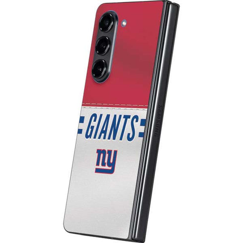 NFL New York Giants White Striped Galaxy Z Fold5 5G Skin
