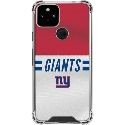 NFL New York Giants White Striped Google Pixel 5 Clear Case