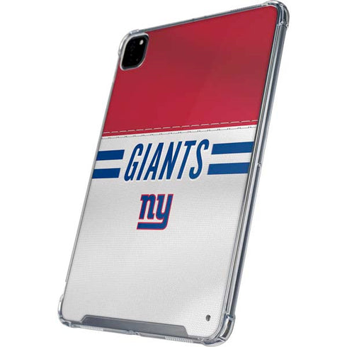 NFL New York Giants White Striped iPad Pro 12.9in (2020) Clear Case