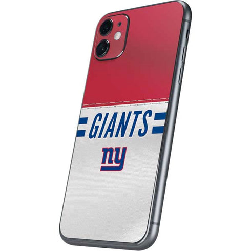 NFL New York Giants White Striped iPhone 11 Skin