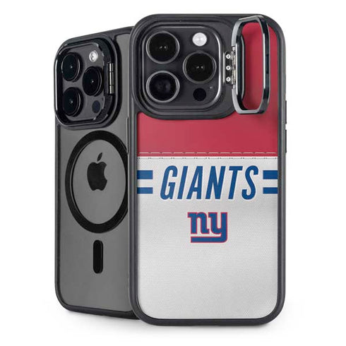NFL New York Giants White Striped iPhone 14 Pro Max Kickstand Case