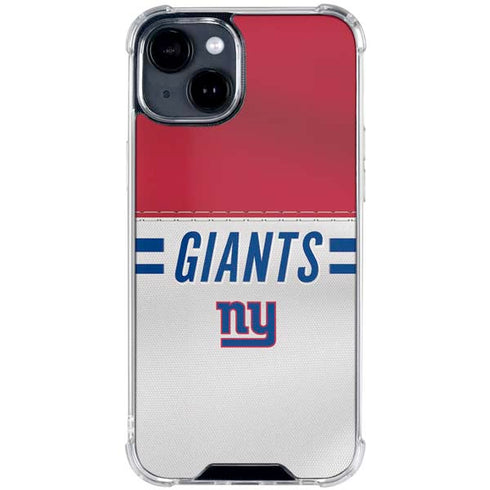 NFL New York Giants White Striped iPhone 15 Clear Case