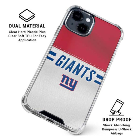 NFL New York Giants White Striped iPhone 15 Clear Case