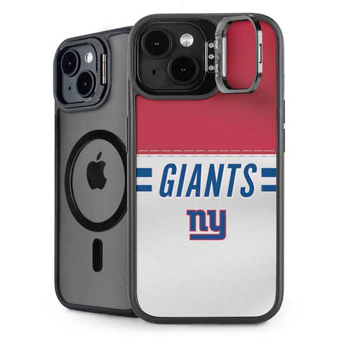 NFL New York Giants White Striped iPhone 15 Plus Kickstand Case