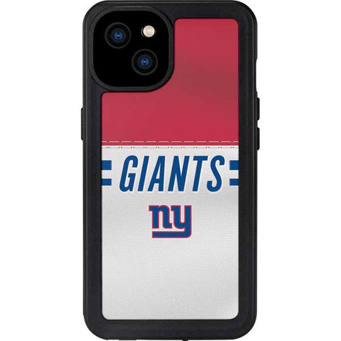 NFL New York Giants White Striped iPhone 15 Plus Waterproof Case