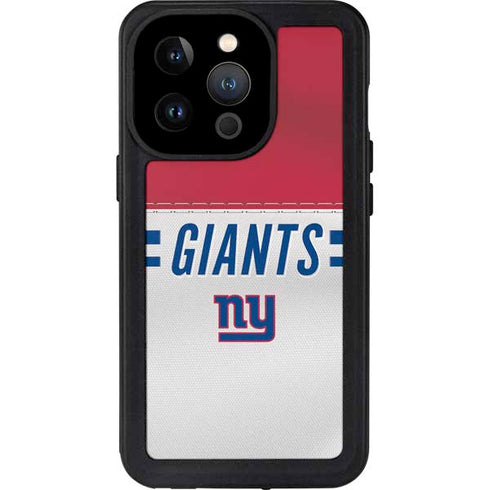 NFL New York Giants White Striped iPhone 15 Pro Waterproof Case