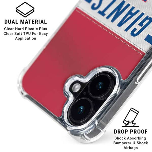 NFL New York Giants White Striped iPhone 16 Clear Case