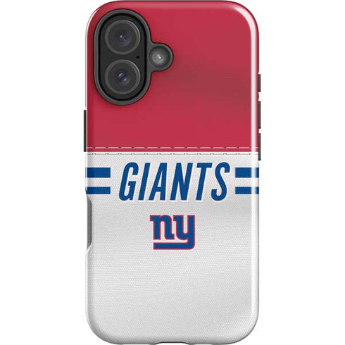 NFL New York Giants White Striped iPhone 16 Plus Impact Case