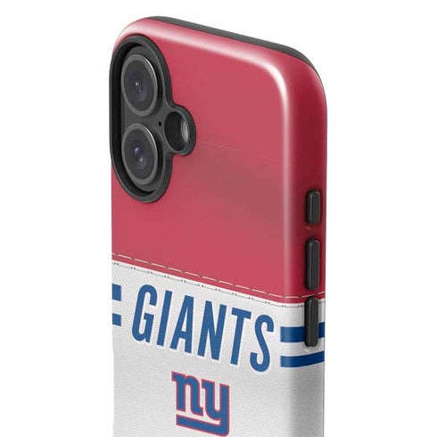 NFL New York Giants White Striped iPhone 16 Plus Impact Case