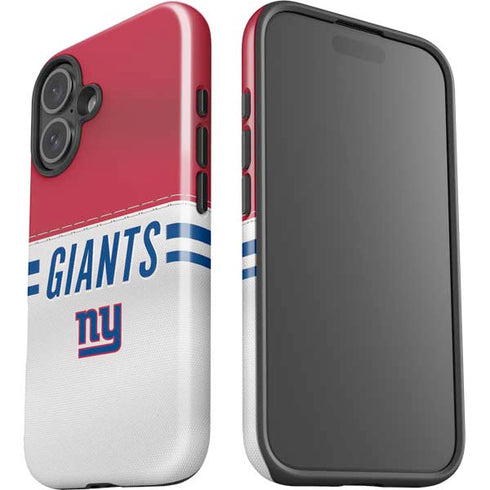 NFL New York Giants White Striped iPhone 16 Plus Impact Case