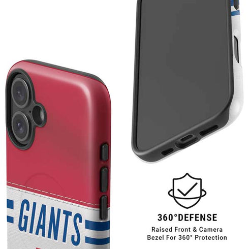 NFL New York Giants White Striped iPhone 16 Plus Magsafe Impact Case