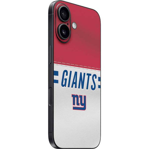 NFL New York Giants White Striped iPhone 16 Plus Skin