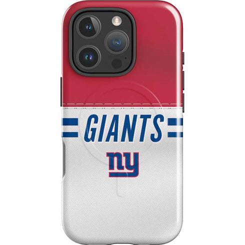 NFL New York Giants White Striped iPhone 16 Pro Magsafe Impact Case