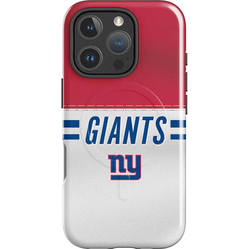 NFL New York Giants White Striped iPhone 16 Pro Max Magsafe Impact Case