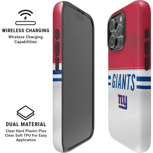 NFL New York Giants White Striped iPhone 16 Pro Max Magsafe Impact Case