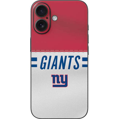 NFL New York Giants White Striped iPhone 16 Skin