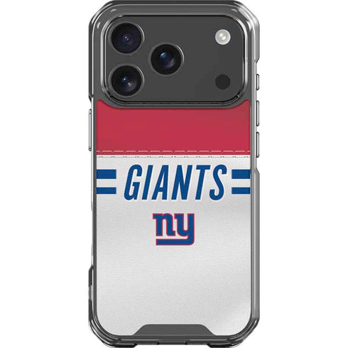 NFL New York Giants White Striped iPhone 18 Pro Clear Case