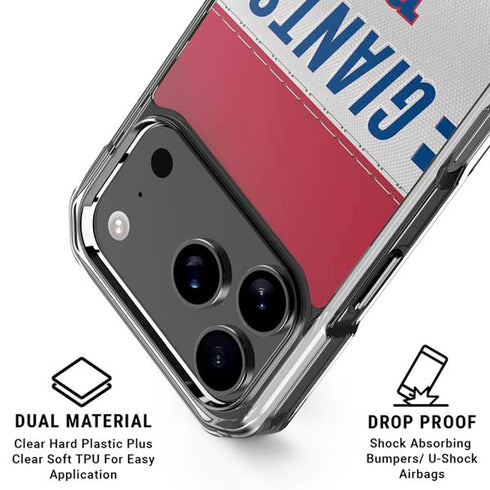 NFL New York Giants White Striped iPhone 18 Pro Clear Case