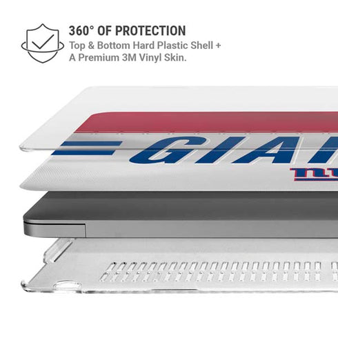 NFL New York Giants White Striped MacBook Pro 14in (2021-24) Case plus Skin