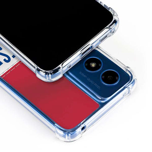 NFL New York Giants White Striped Moto G 5G (2024) Clear Case