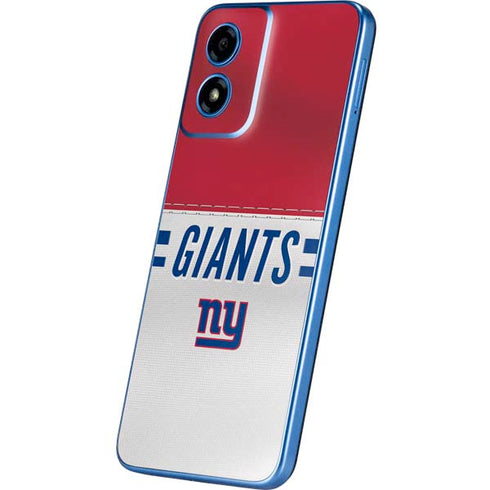 NFL New York Giants White Striped Moto G Play 4G (2024) Skin
