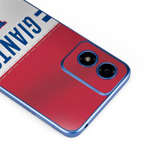 NFL New York Giants White Striped Moto G Play 4G (2024) Skin