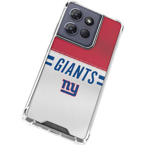NFL New York Giants White Striped Moto G Power 5G (2025) Clear Case
