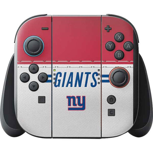 NFL New York Giants White Striped Nintendo Switch 2 (2025) with Joy-Con Skin