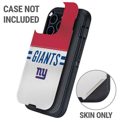NFL New York Giants White Striped Otterbox Defender iPhone Skin