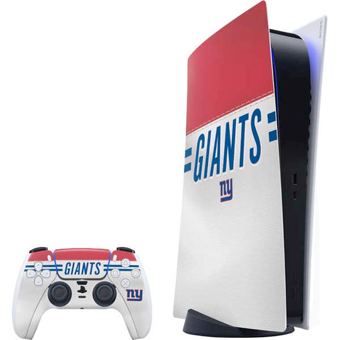 NFL New York Giants White Striped PlayStation PS5 Skins