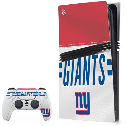 NFL New York Giants White Striped PlayStation PS5 Skins