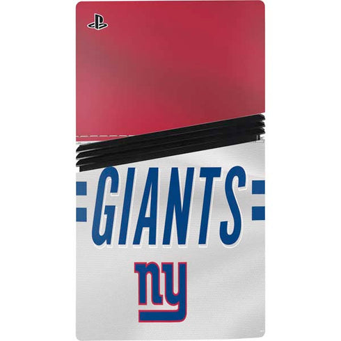 NFL New York Giants White Striped PS5 Pro Bundle Skin