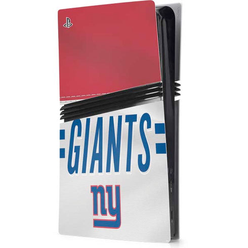 NFL New York Giants White Striped PS5 Pro Console Skin