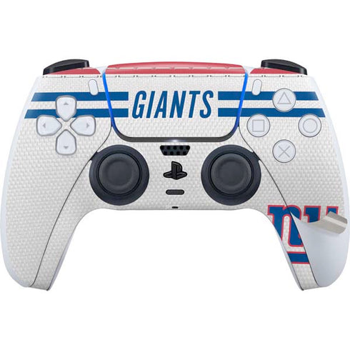 NFL New York Giants White Striped PS5 Pro Disk Bundle Skin