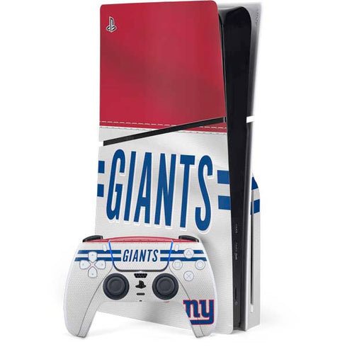 NFL New York Giants White Striped PlayStation PS5 Skins