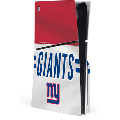 NFL New York Giants White Striped PlayStation PS5 Skins