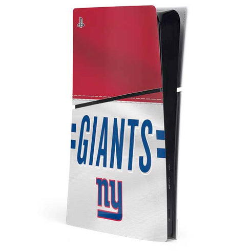NFL New York Giants White Striped PS5 Slim Digital Edition Console Skin