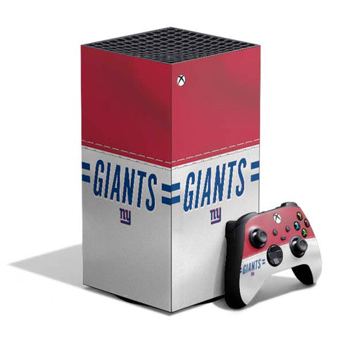 NFL New York Giants White Striped XBox Series X Digital Edition Bundle Skin