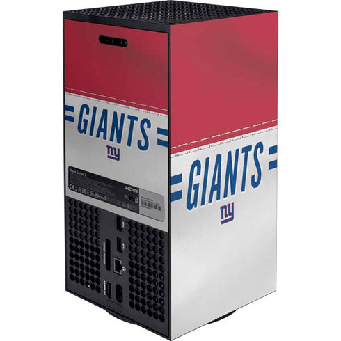 NFL New York Giants White Striped XBox Series X Digital Edition Bundle Skin