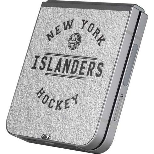 NHL New York Islanders Black Text Galaxy Z Flip6 Skin
