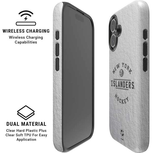 NHL New York Islanders Black Text iPhone 16 Magsafe Impact Case