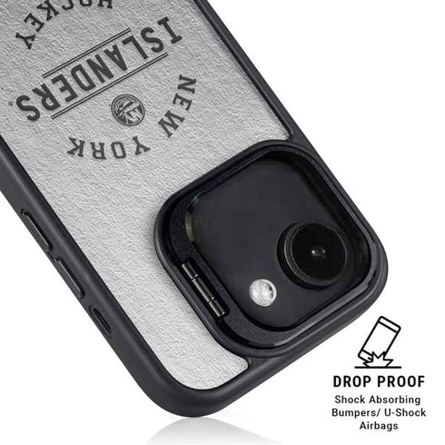 NHL New York Islanders Black Text iPhone 16e Kickstand Case