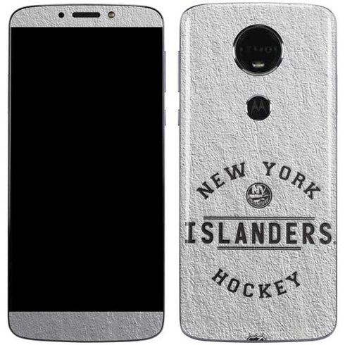 NHL New York Islanders Black Text Moto E5 Plus Skin