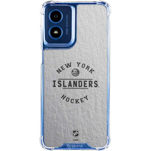 NHL New York Islanders Black Text Moto G 5G (2024) Clear Case